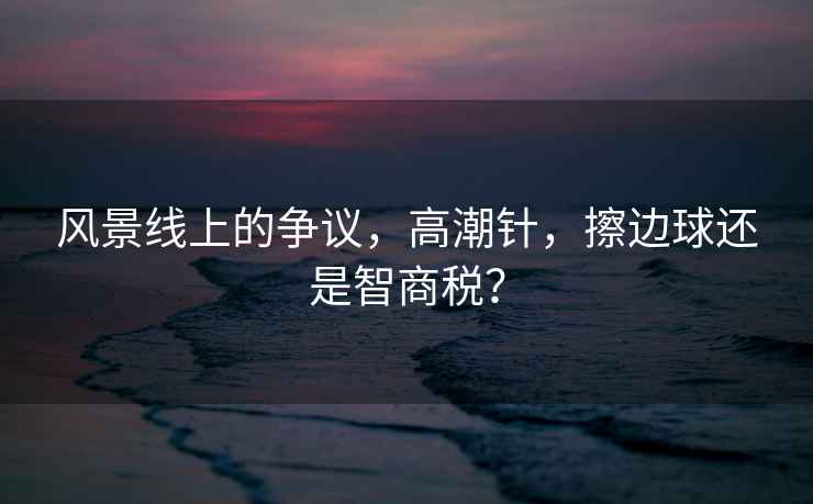 風(fēng)景線上的爭議，高潮針，擦邊球還是智商稅？