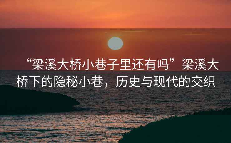 “梁溪大橋小巷子里還有嗎”梁溪大橋下的隱秘小巷，歷史與現代的交織
