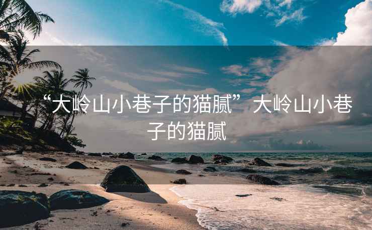 “大嶺山小巷子的貓膩”大嶺山小巷子的貓膩