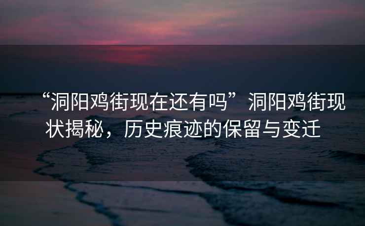 “洞陽雞街現(xiàn)在還有嗎”洞陽雞街現(xiàn)狀揭秘，歷史痕跡的保留與變遷