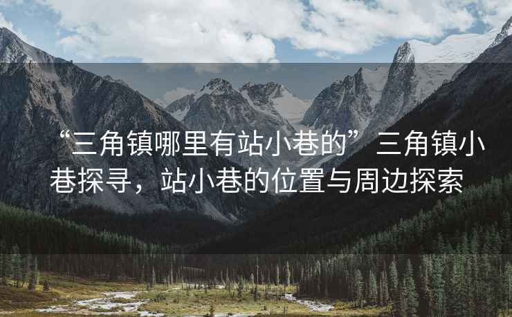 “三角鎮哪里有站小巷的”三角鎮小巷探尋，站小巷的位置與周邊探索
