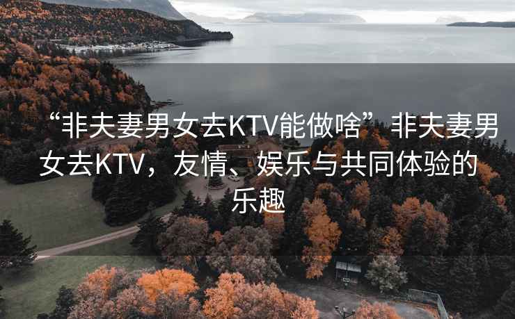 “非夫妻男女去KTV能做啥”非夫妻男女去KTV，友情、娛樂與共同體驗的樂趣