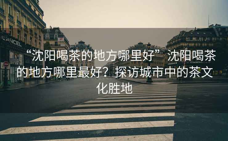 “沈陽喝茶的地方哪里好”沈陽喝茶的地方哪里最好？探訪城市中的茶文化勝地
