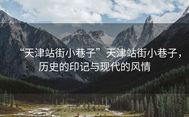 “天津站街小巷子”天津站街小巷子，歷史的印記與現(xiàn)代的風(fēng)情