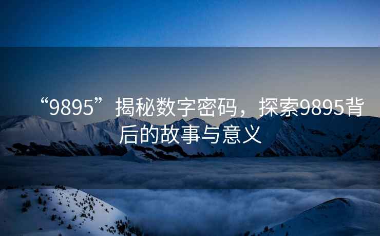 “9895”揭秘?cái)?shù)字密碼，探索9895背后的故事與意義