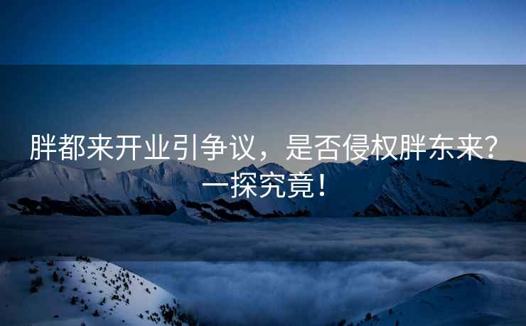 胖都來開業(yè)引爭議，是否侵權(quán)胖東來？一探究竟！