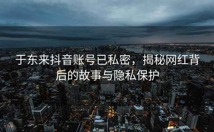 于東來抖音賬號已私密，揭秘網紅背后的故事與隱私保護
