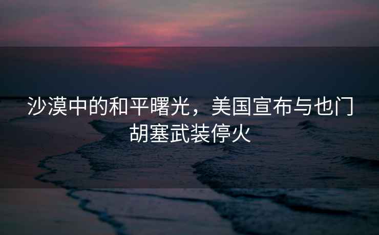 沙漠中的和平曙光，美國宣布與也門胡塞武裝停火