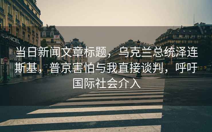 當日新聞文章標題，烏克蘭總統澤連斯基，普京害怕與我直接談判，呼吁國際社會介入