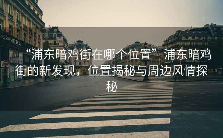 “浦東暗雞街在哪個位置”浦東暗雞街的新發現，位置揭秘與周邊風情探秘