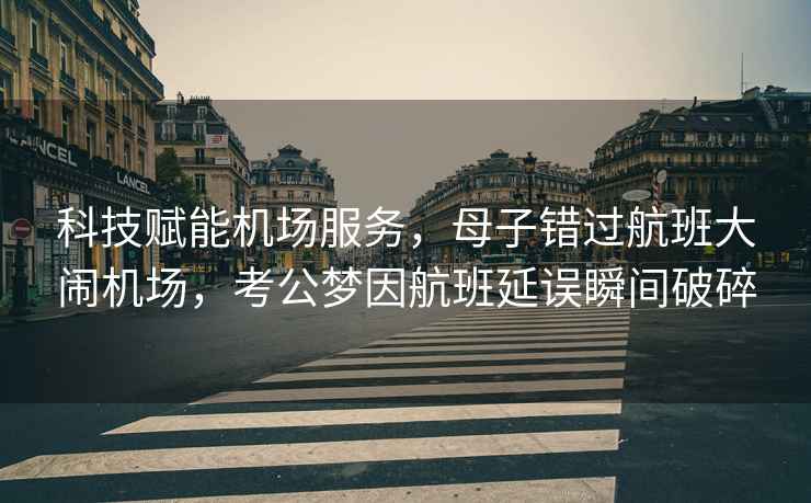 科技賦能機場服務，母子錯過航班大鬧機場，考公夢因航班延誤瞬間破碎