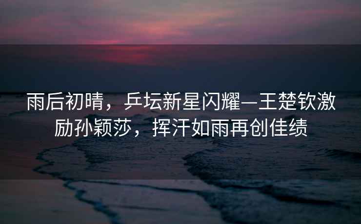 雨后初晴，乒壇新星閃耀—王楚欽激勵(lì)孫穎莎，揮汗如雨再創(chuàng)佳績(jī)