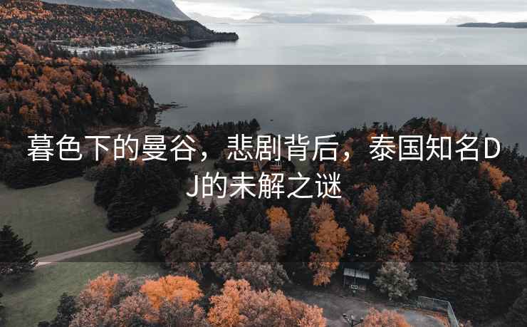 暮色下的曼谷，悲劇背后，泰國知名DJ的未解之謎