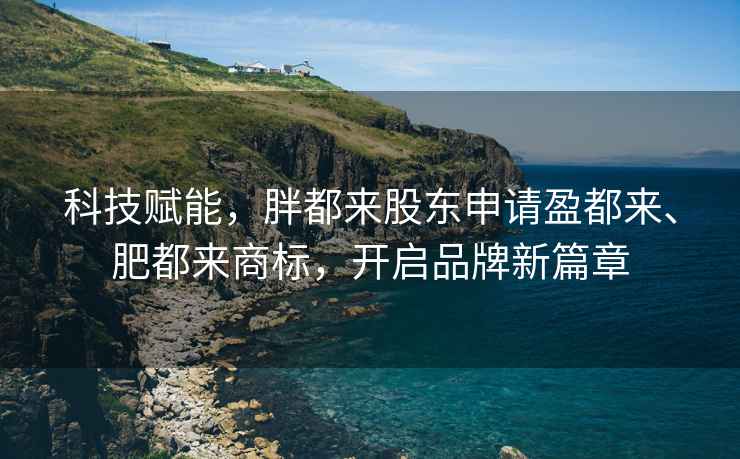 科技賦能，胖都來股東申請盈都來、肥都來商標，開啟品牌新篇章