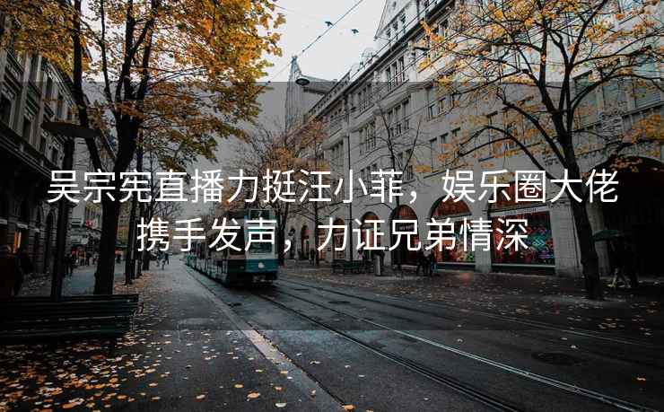 吳宗憲直播力挺汪小菲，娛樂圈大佬攜手發(fā)聲，力證兄弟情深