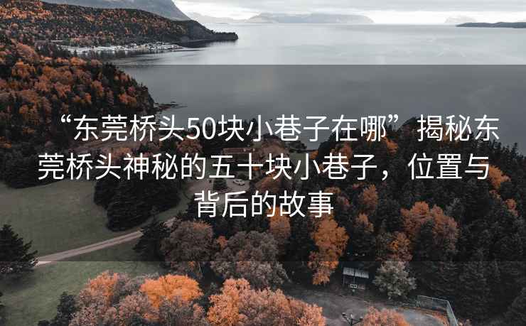 “東莞橋頭50塊小巷子在哪”揭秘東莞橋頭神秘的五十塊小巷子，位置與背后的故事