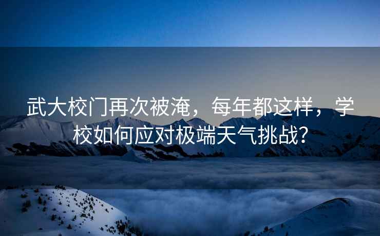 武大校門再次被淹，每年都這樣，學校如何應對極端天氣挑戰？