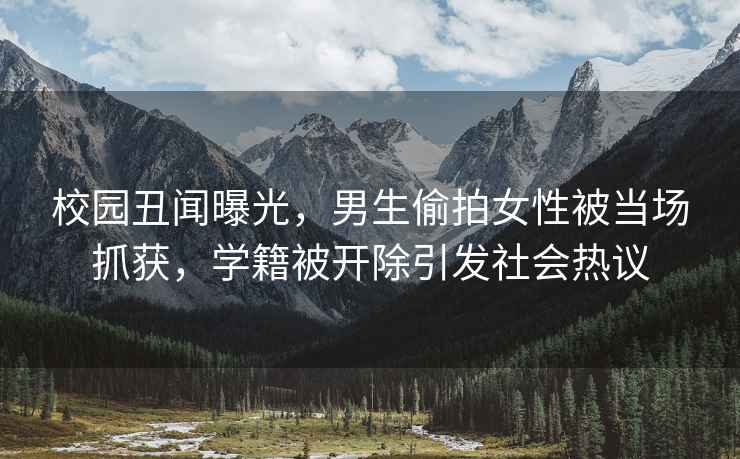 校園丑聞曝光，男生偷拍女性被當(dāng)場(chǎng)抓獲，學(xué)籍被開(kāi)除引發(fā)社會(huì)熱議
