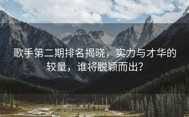 歌手第二期排名揭曉，實力與才華的較量，誰將脫穎而出？