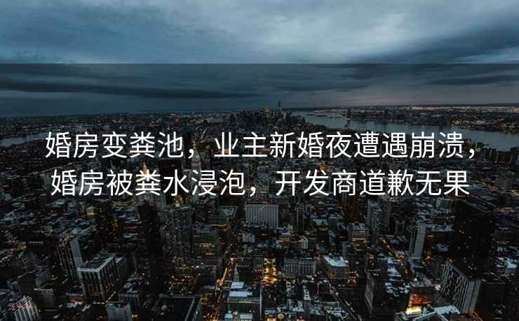 婚房變糞池，業主新婚夜遭遇崩潰，婚房被糞水浸泡，開發商道歉無果