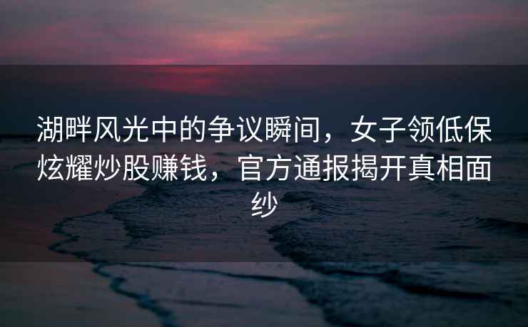 湖畔風光中的爭議瞬間，女子領低保炫耀炒股賺錢，官方通報揭開真相面紗