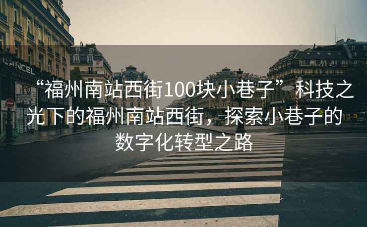“福州南站西街100塊小巷子”科技之光下的福州南站西街，探索小巷子的數字化轉型之路