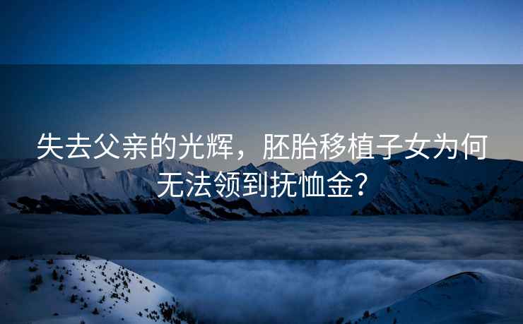 失去父親的光輝，胚胎移植子女為何無法領到撫恤金？