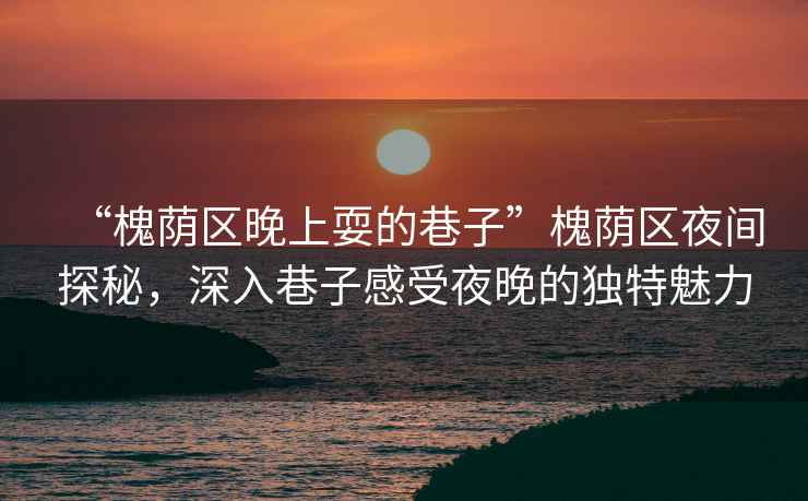 “槐蔭區晚上耍的巷子”槐蔭區夜間探秘，深入巷子感受夜晚的獨特魅力