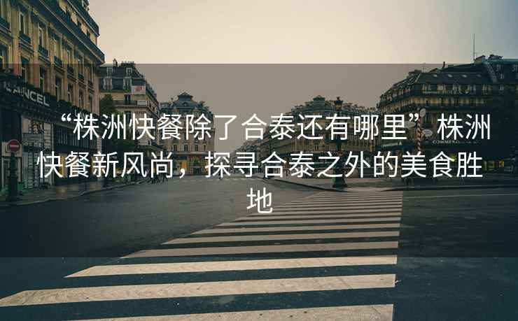 “株洲快餐除了合泰還有哪里”株洲快餐新風尚，探尋合泰之外的美食勝地