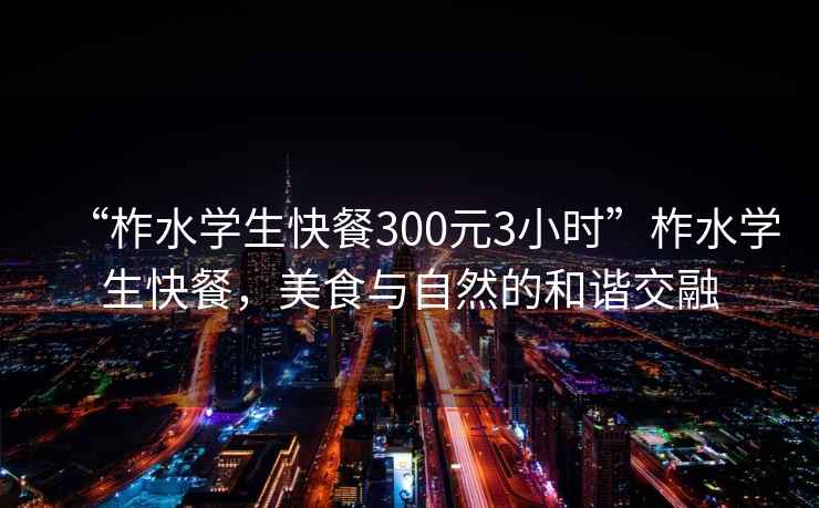 “柞水學生快餐300元3小時”柞水學生快餐，美食與自然的和諧交融
