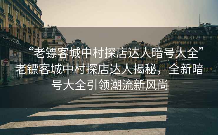 “老鏢客城中村探店達人暗號大全”老鏢客城中村探店達人揭秘，全新暗號大全引領潮流新風尚