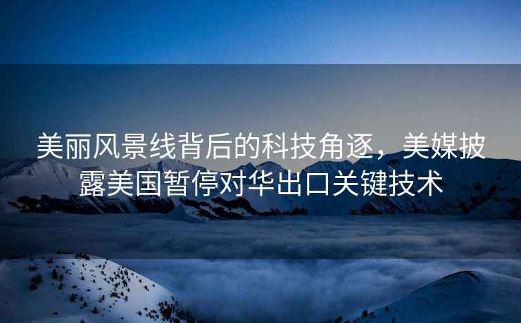 美麗風景線背后的科技角逐，美媒披露美國暫停對華出口關鍵技術