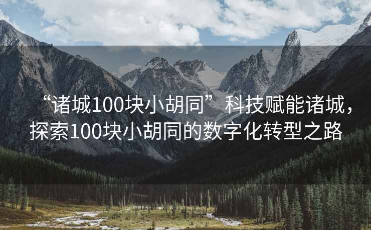 “諸城100塊小胡同”科技賦能諸城，探索100塊小胡同的數字化轉型之路