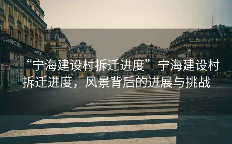 “寧海建設村拆遷進度”寧海建設村拆遷進度，風景背后的進展與挑戰