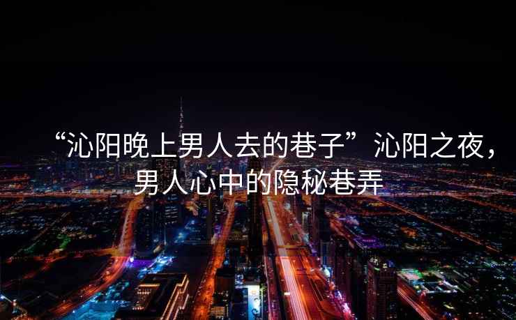 “沁陽(yáng)晚上男人去的巷子”沁陽(yáng)之夜，男人心中的隱秘巷弄