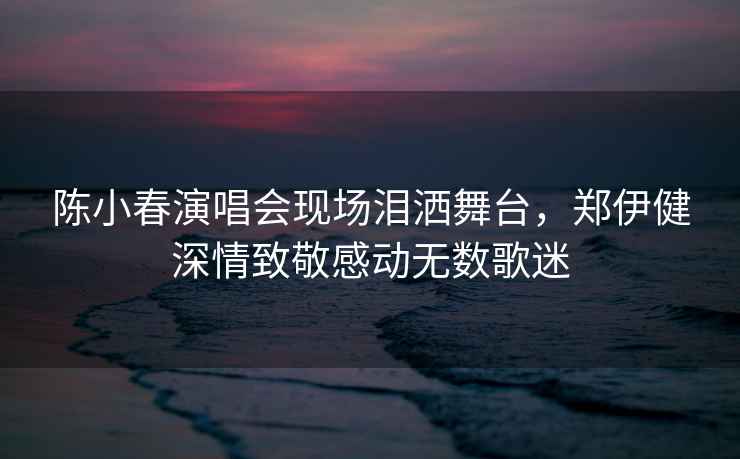 陳小春演唱會現場淚灑舞臺，鄭伊健深情致敬感動無數歌迷