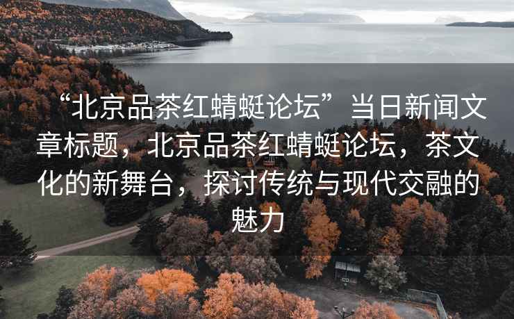 “北京品茶紅蜻蜓論壇”當日新聞文章標題，北京品茶紅蜻蜓論壇，茶文化的新舞臺，探討傳統(tǒng)與現(xiàn)代交融的魅力