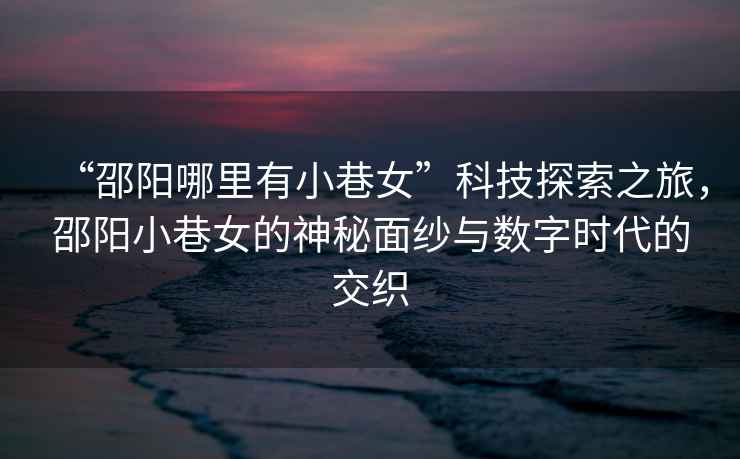 “邵陽哪里有小巷女”科技探索之旅，邵陽小巷女的神秘面紗與數(shù)字時代的交織