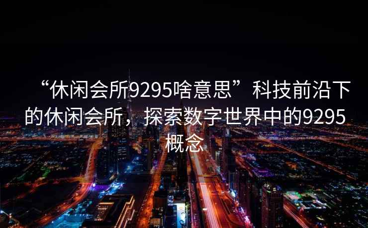 “休閑會所9295啥意思”科技前沿下的休閑會所，探索數字世界中的9295概念