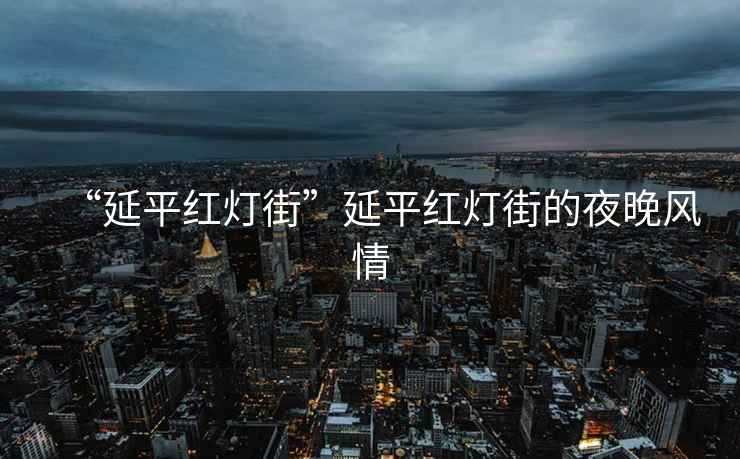 “延平紅燈街”延平紅燈街的夜晚風情
