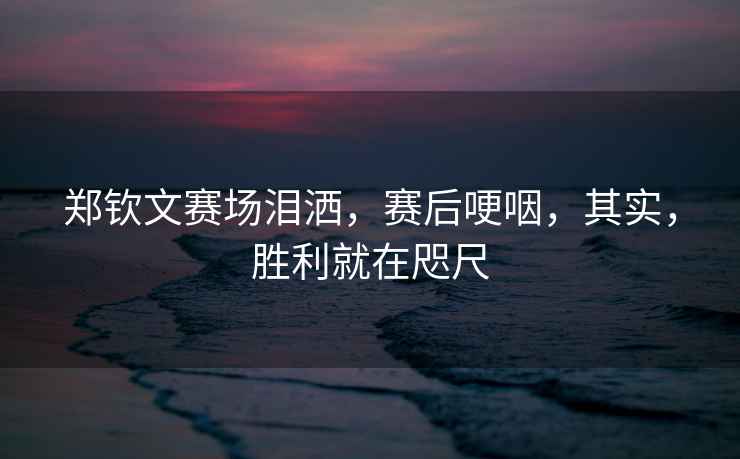 鄭欽文賽場(chǎng)淚灑，賽后哽咽，其實(shí)，勝利就在咫尺