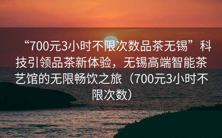 “700元3小時不限次數品茶無錫”科技引領品茶新體驗，無錫高端智能茶藝館的無限暢飲之旅（700元3小時不限次數）