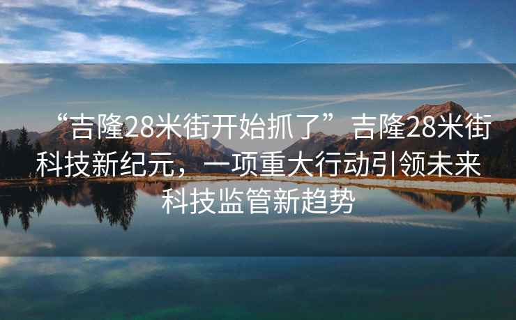 “吉隆28米街開始抓了”吉隆28米街科技新紀(jì)元，一項(xiàng)重大行動(dòng)引領(lǐng)未來科技監(jiān)管新趨勢(shì)