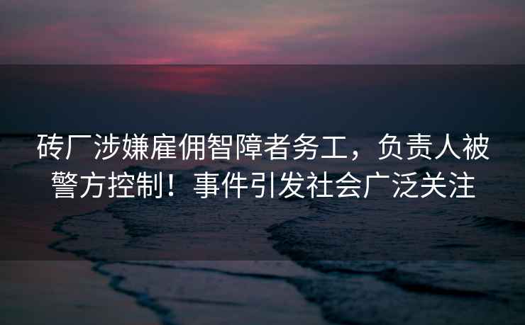 磚廠涉嫌雇傭智障者務工，負責人被警方控制！事件引發社會廣泛關注