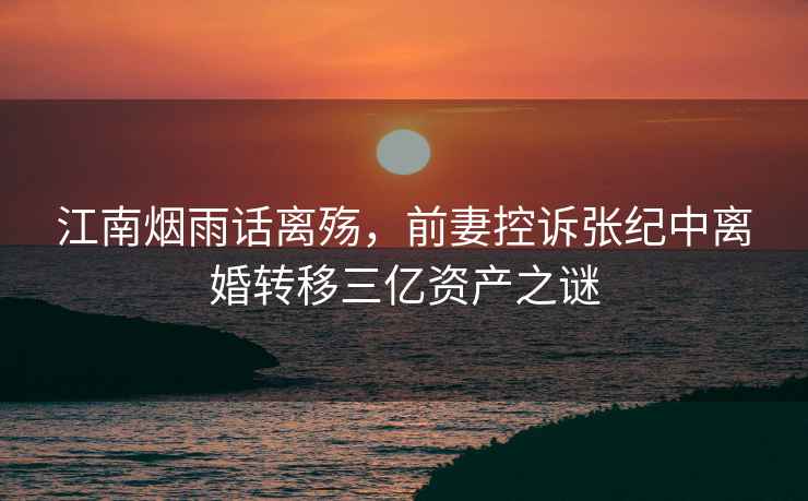 江南煙雨話離殤，前妻控訴張紀中離婚轉移三億資產之謎