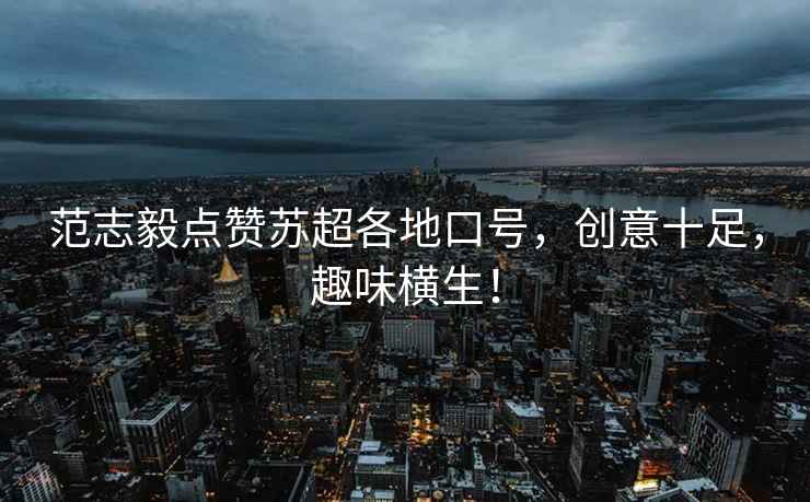 范志毅點(diǎn)贊蘇超各地口號(hào)，創(chuàng)意十足，趣味橫生！