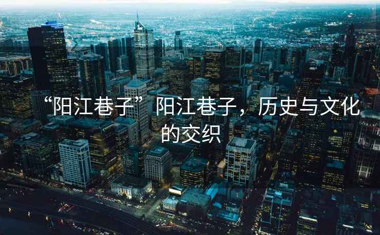 “陽江巷子”陽江巷子，歷史與文化的交織