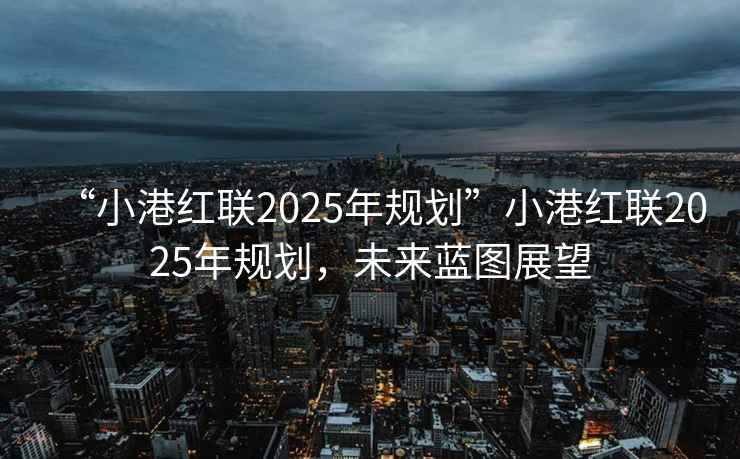 “小港紅聯2025年規劃”小港紅聯2025年規劃，未來藍圖展望
