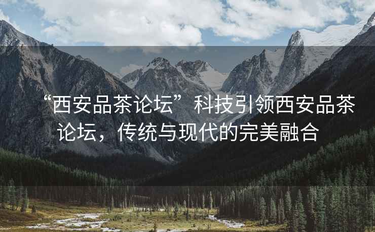 “西安品茶論壇”科技引領西安品茶論壇，傳統與現代的完美融合