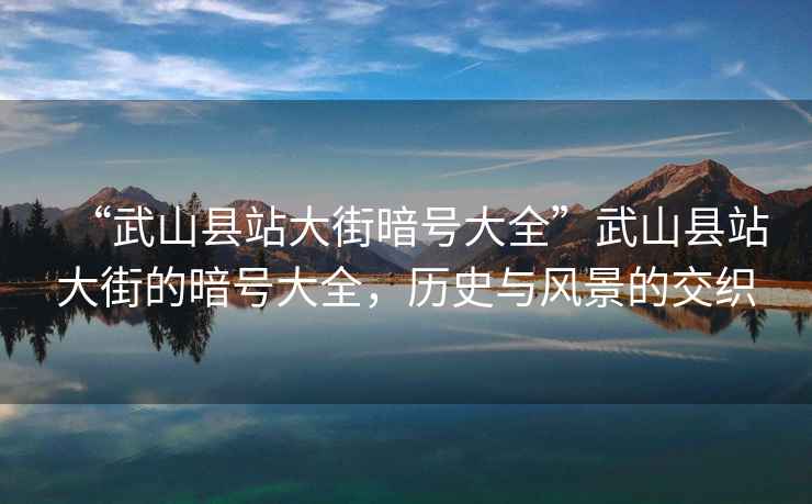 “武山縣站大街暗號大全”武山縣站大街的暗號大全，歷史與風景的交織
